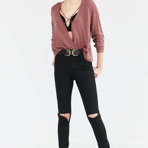 NWT Silence + Noise Surplice Blouse